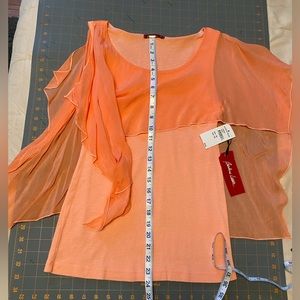 Barbara Lesser cold shoulder shirt, size small